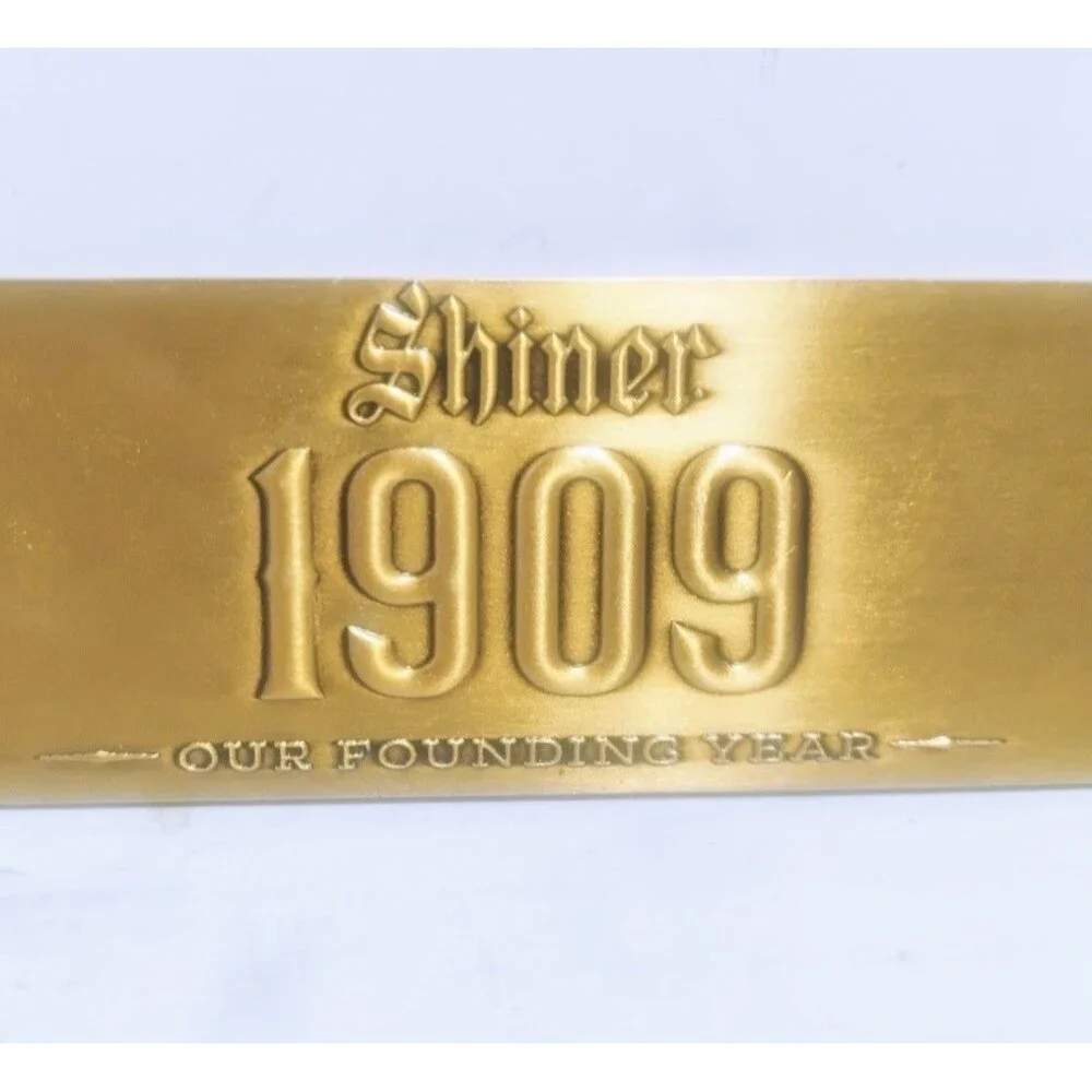 SHINER GOLD 1909 FOUNDING YEAR 7” METAL BOTTLE OPENER